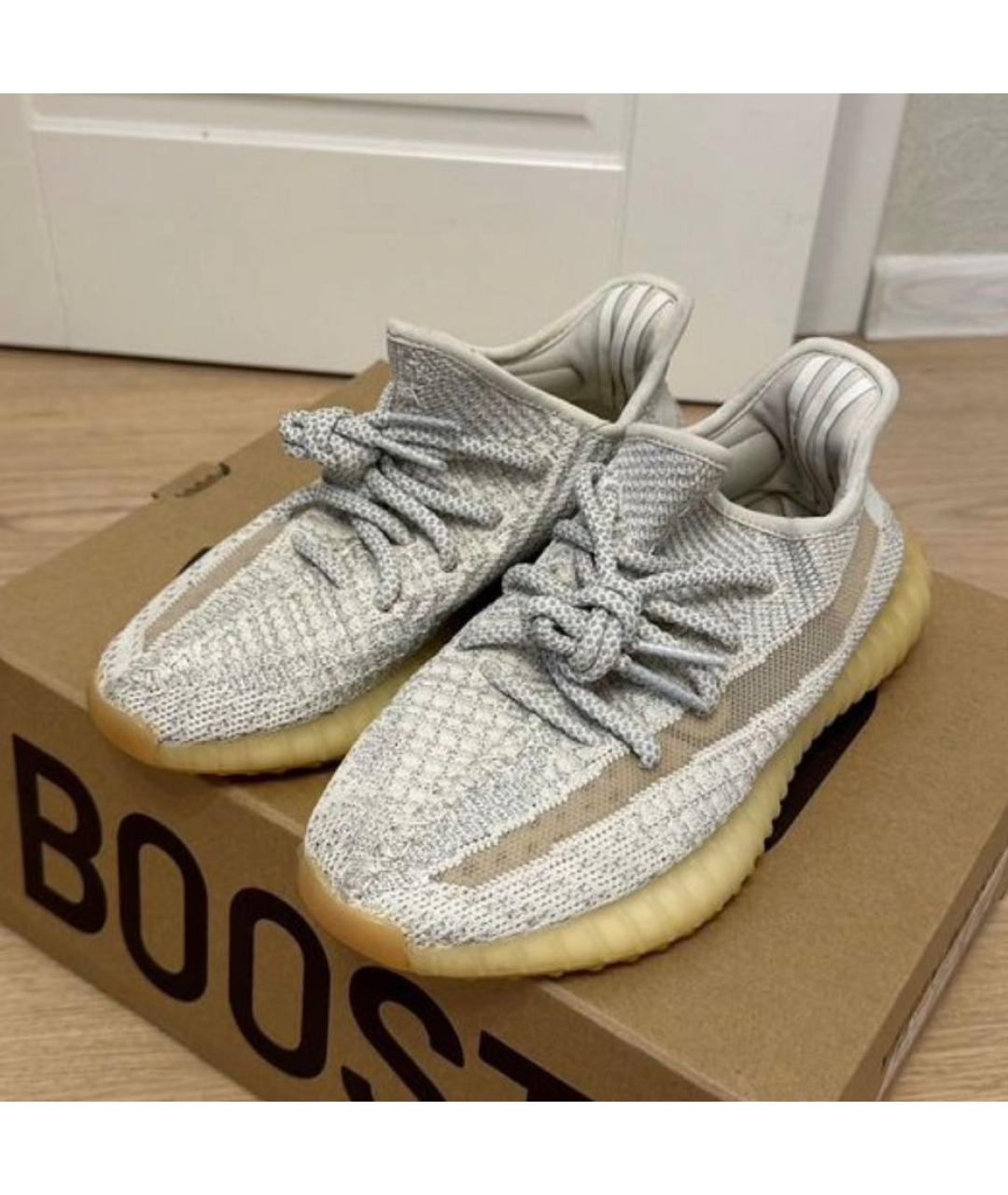 ADIDAS YEEZY Бежевые текстильные кроссовки, фото 2