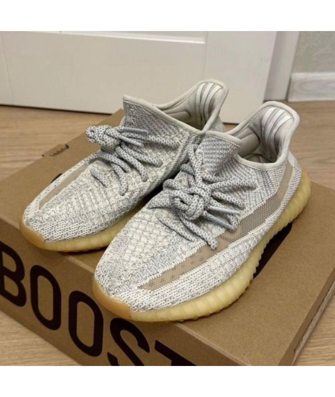 ADIDAS YEEZY Бежевые текстильные кроссовки, фото 3