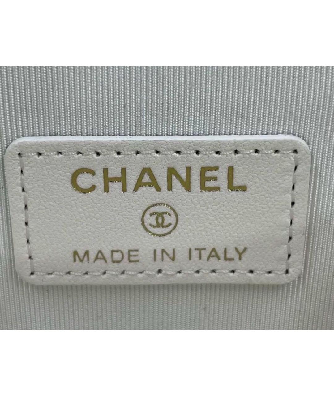 CHANEL Белая кожаная сумка через плечо, фото 4
