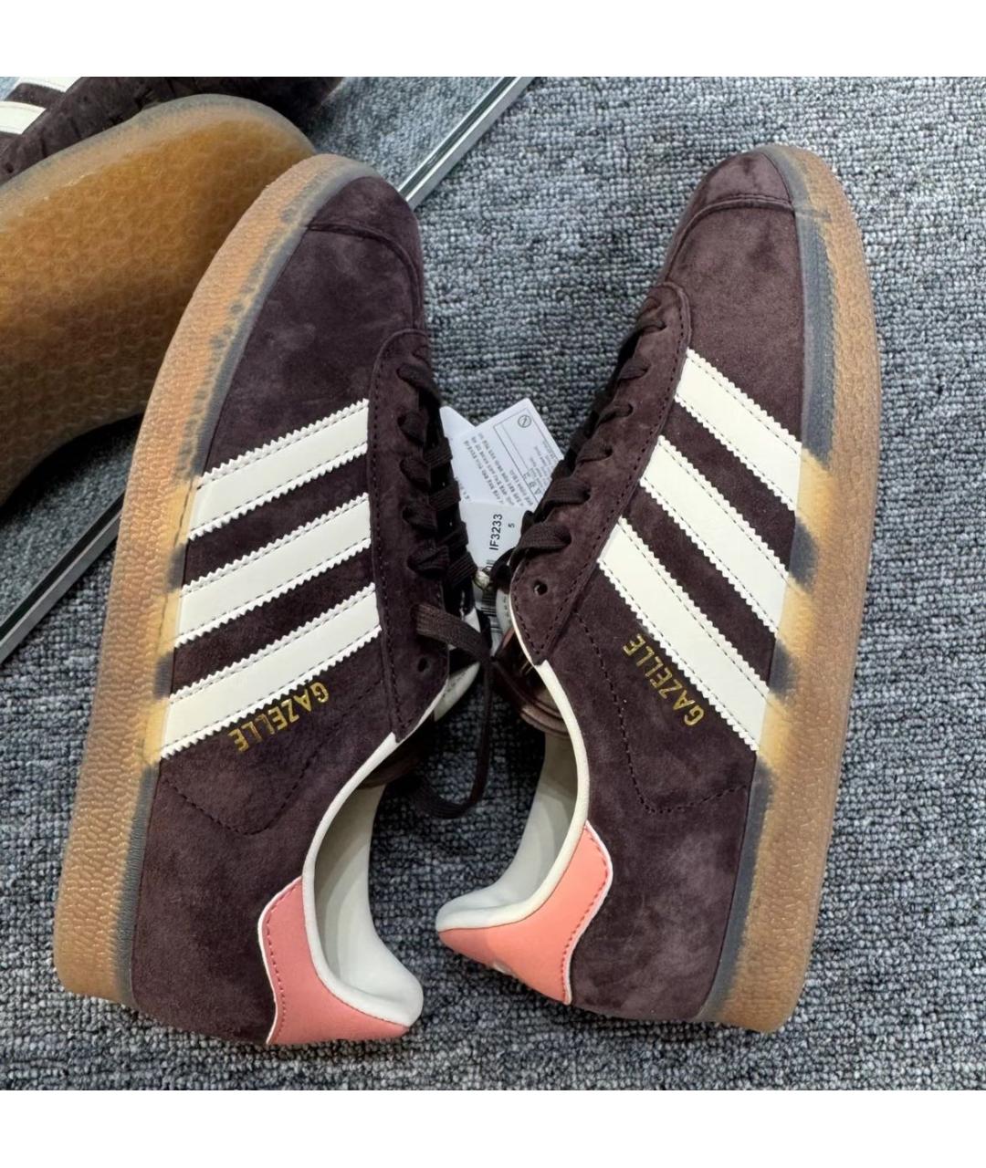 ADIDAS Коричневые замшевые кроссовки, фото 5