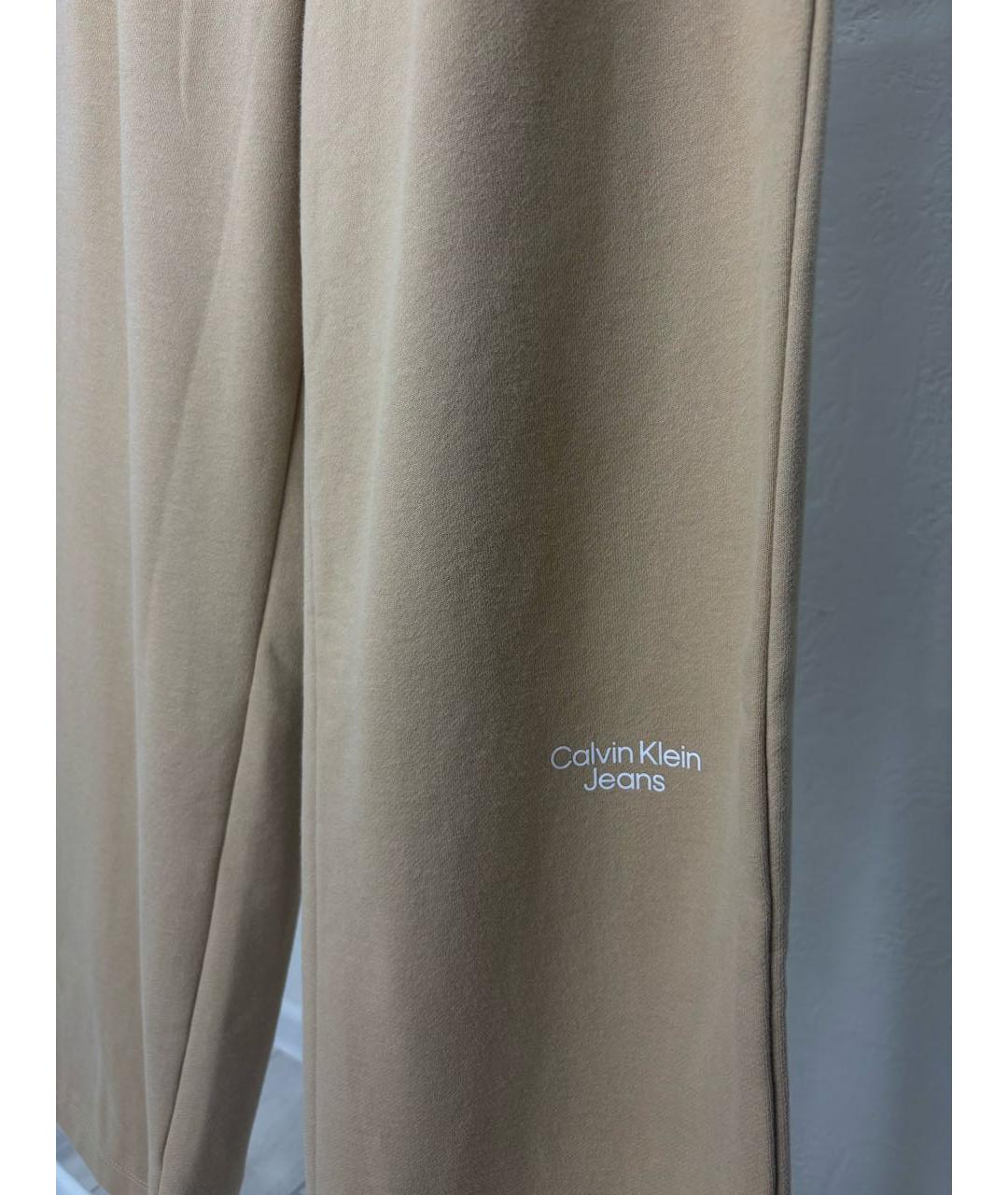 CALVIN KLEIN Бежевые хлопковые спортивные брюки и шорты, фото 4