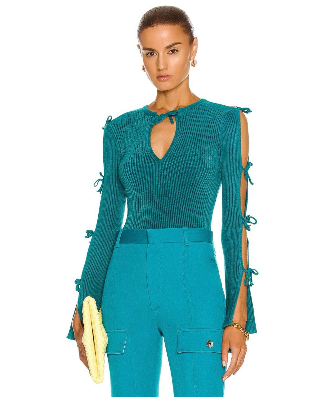 BOTTEGA VENETA Бирюзовый джемпер / свитер, фото 2