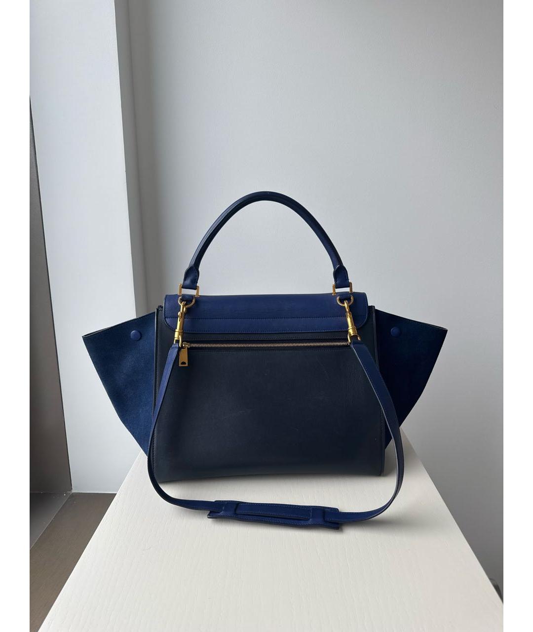 CELINE Темно-синяя кожаная сумка тоут, фото 3