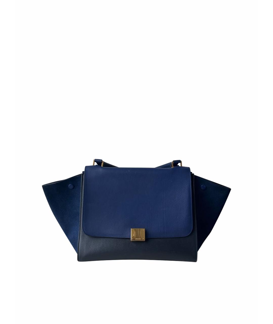 CELINE Темно-синяя кожаная сумка тоут, фото 1