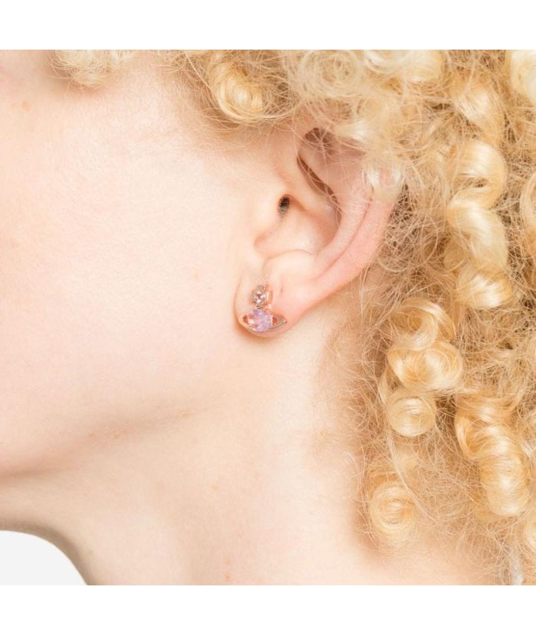 VIVIENNE WESTWOOD Розовые металлические серьги, фото 2