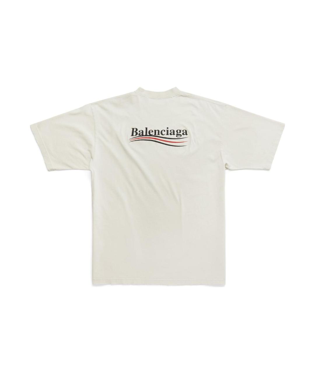 BALENCIAGA Бежевая хлопковая футболка, фото 2