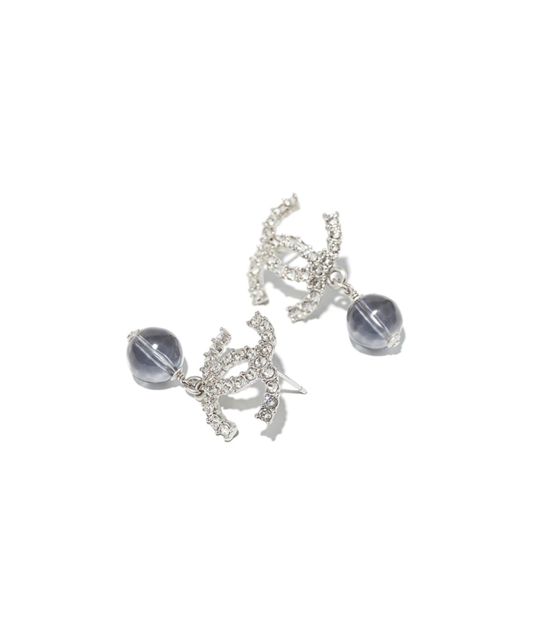 CHANEL Серебряные металлические серьги, фото 2