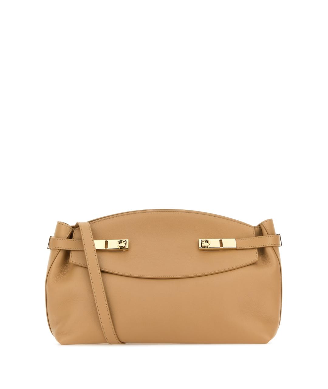 FERRAGAMO Бежевая кожаная сумка через плечо, фото 1