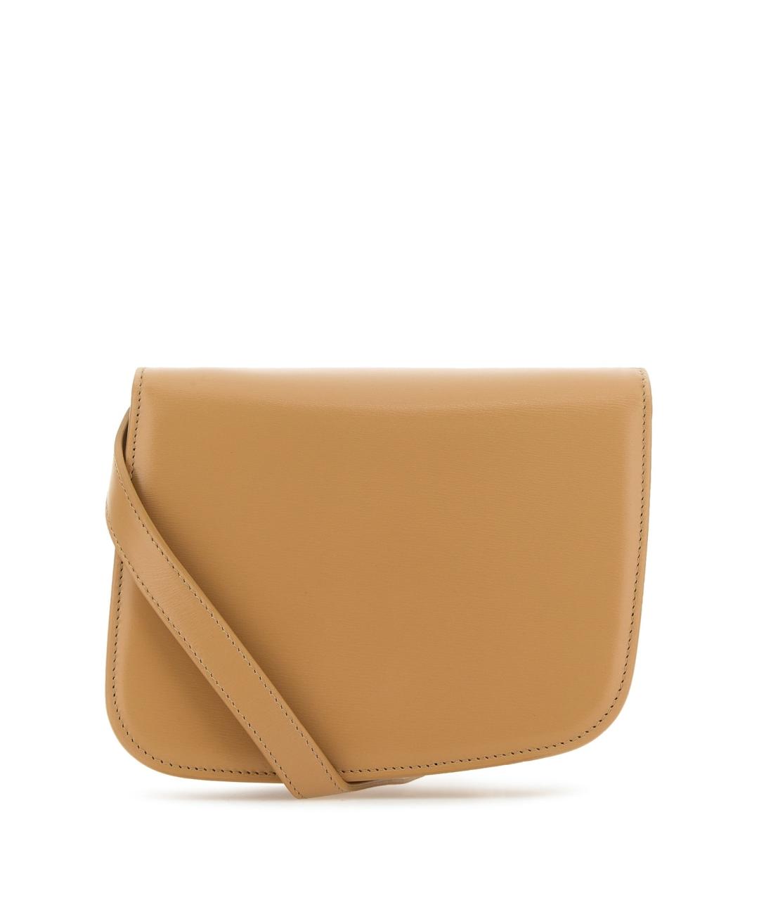 FERRAGAMO Бежевая кожаная сумка через плечо, фото 3