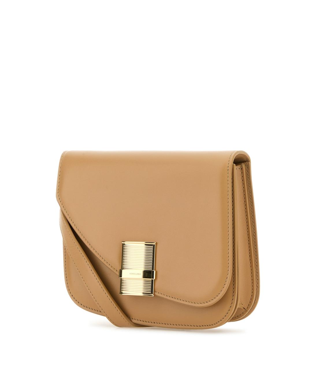 FERRAGAMO Бежевая кожаная сумка через плечо, фото 2