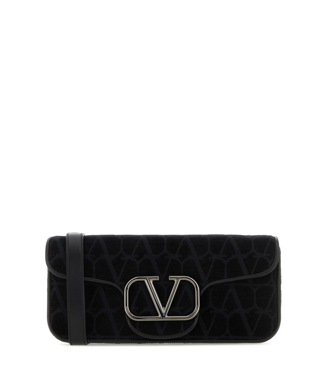 VALENTINO Черная тканевая сумка на плечо, фото 1