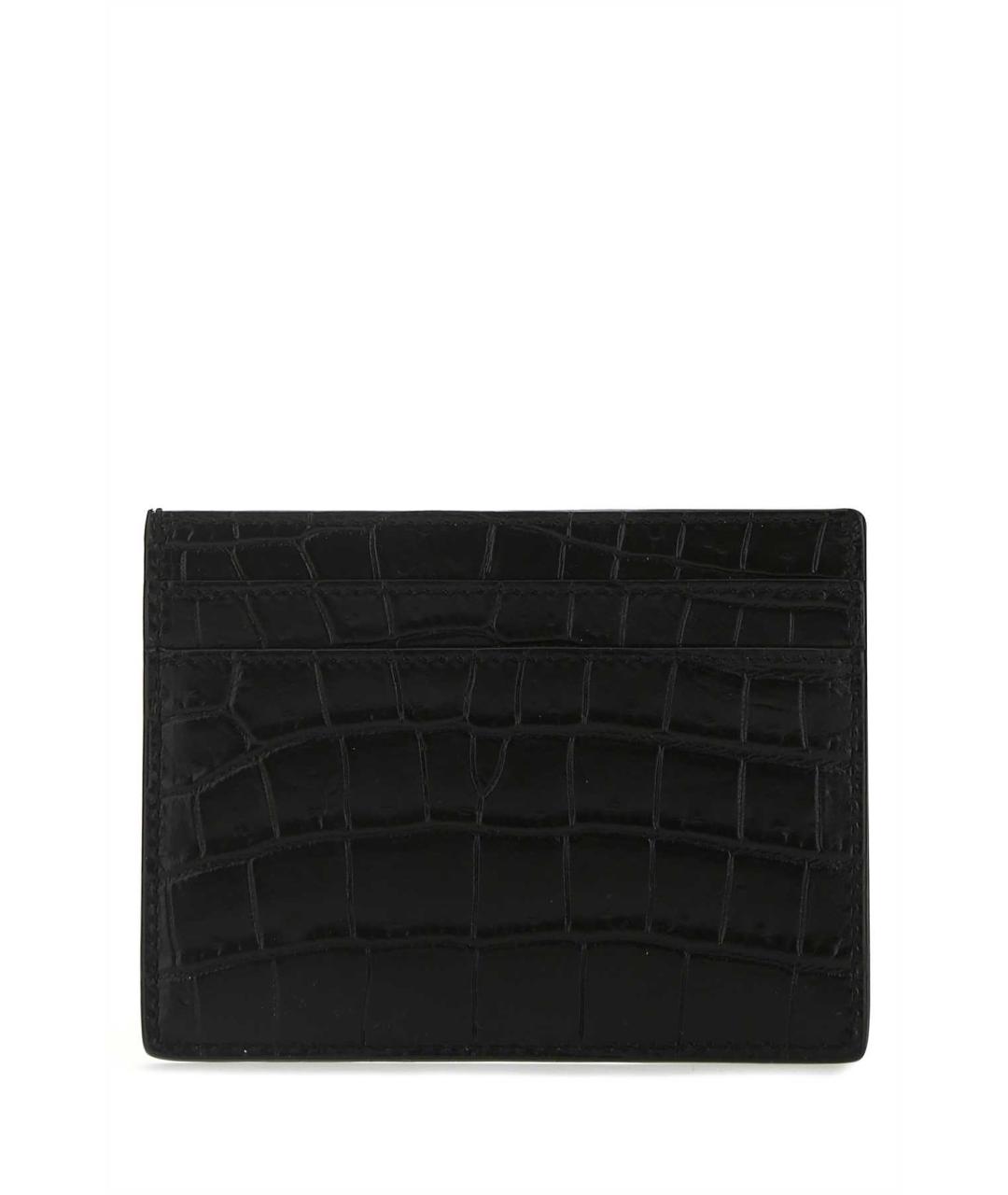 SAINT LAURENT Черный кожаный кардхолдер, фото 3