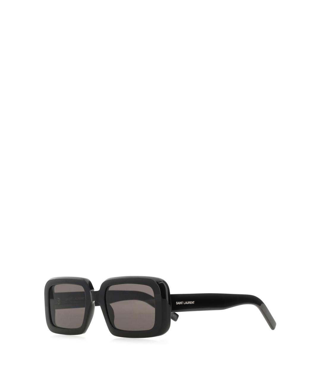 SAINT LAURENT Черные металлические солнцезащитные очки, фото 1