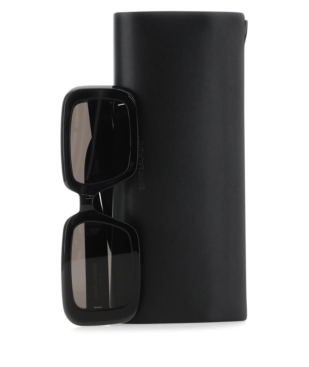 SAINT LAURENT Черные металлические солнцезащитные очки, фото 3
