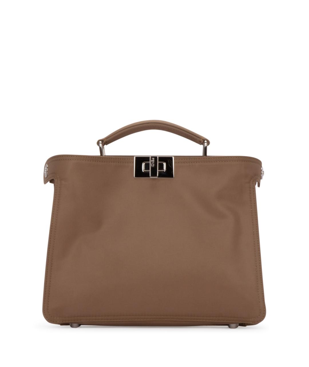 FENDI Коричневая кожаная сумка тоут, фото 1