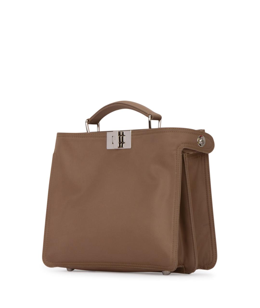 FENDI Коричневая кожаная сумка тоут, фото 2