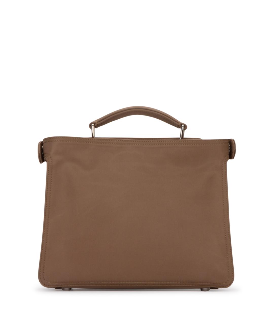 FENDI Коричневая кожаная сумка тоут, фото 3