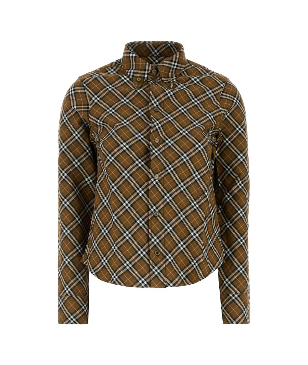 BURBERRY Коричневая хлопковая рубашка, фото 1