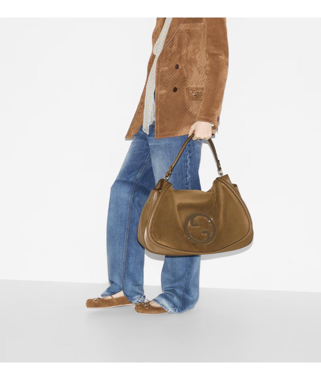 GUCCI Коричневая кожаная сумка с короткими ручками, фото 4