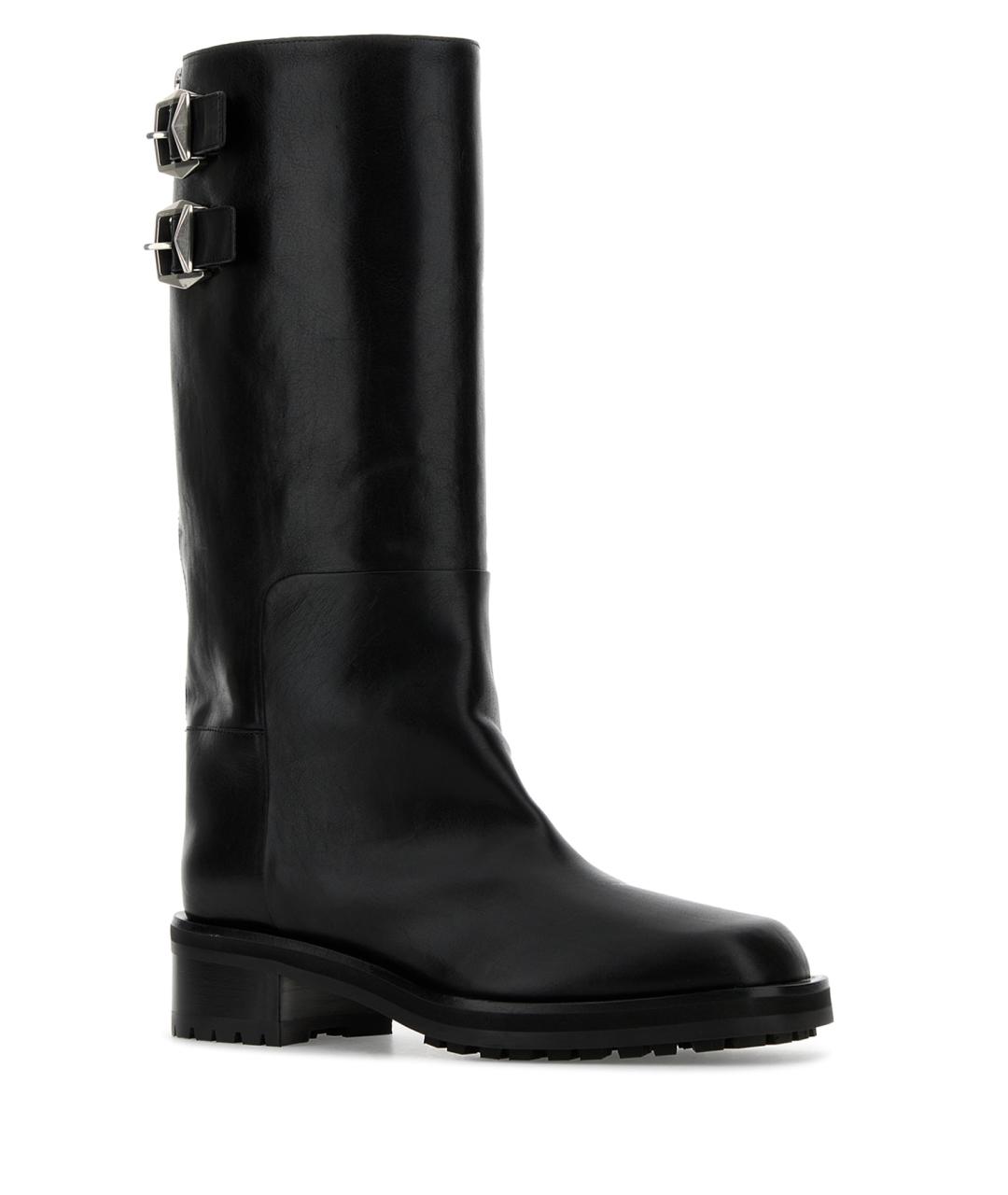 JIMMY CHOO Черные кожаные сапоги, фото 2
