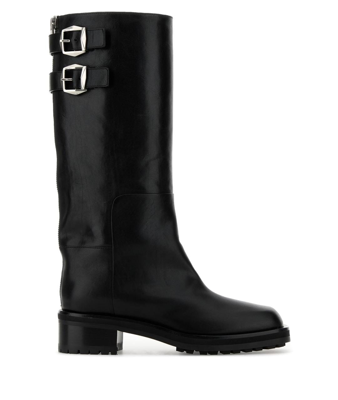 JIMMY CHOO Черные кожаные сапоги, фото 1
