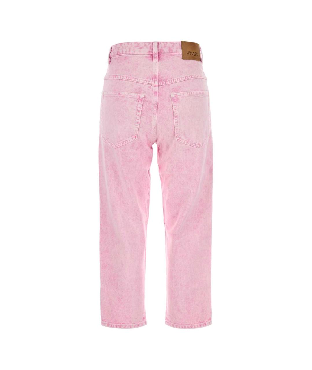 ISABEL MARANT Розовые хлопковые прямые брюки, фото 2