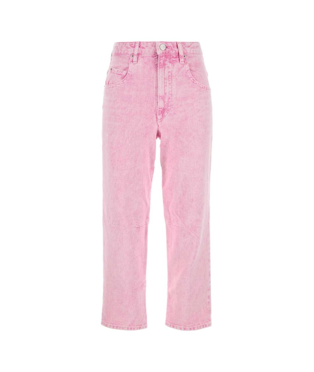 ISABEL MARANT Розовые хлопковые прямые брюки, фото 1