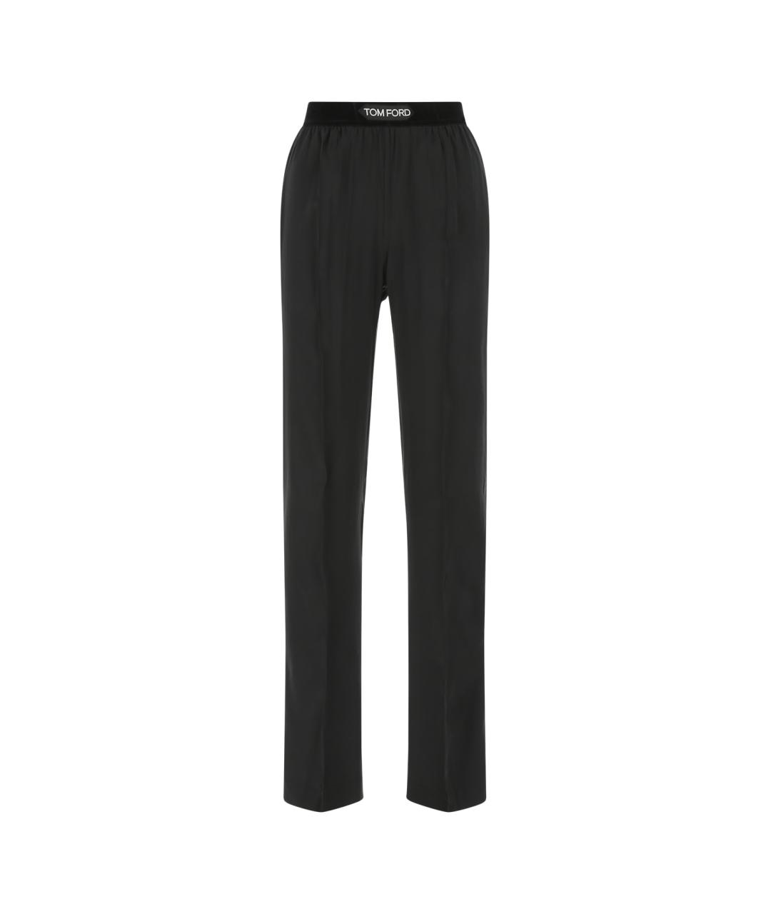 TOM FORD Черные шелковые прямые брюки, фото 1