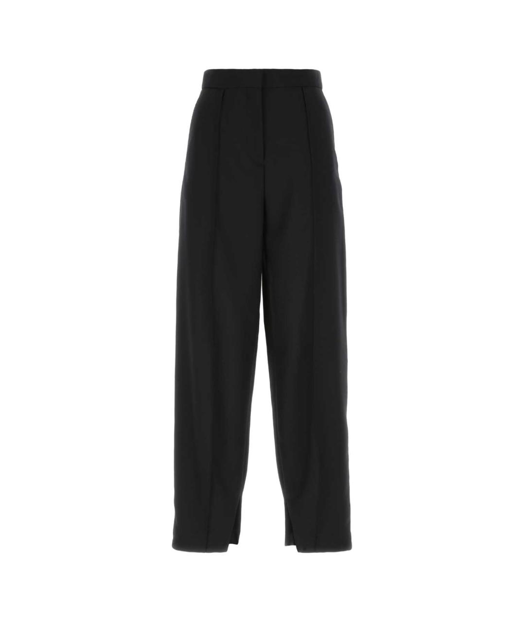 LOEWE Черные шерстяные прямые брюки, фото 1