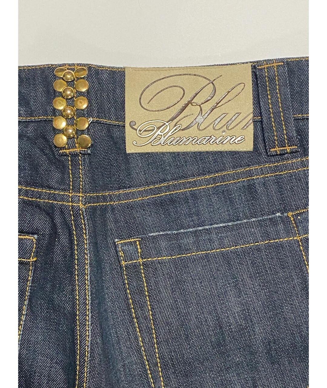 BLUMARINE Синие хлопковые джинсы слим, фото 5