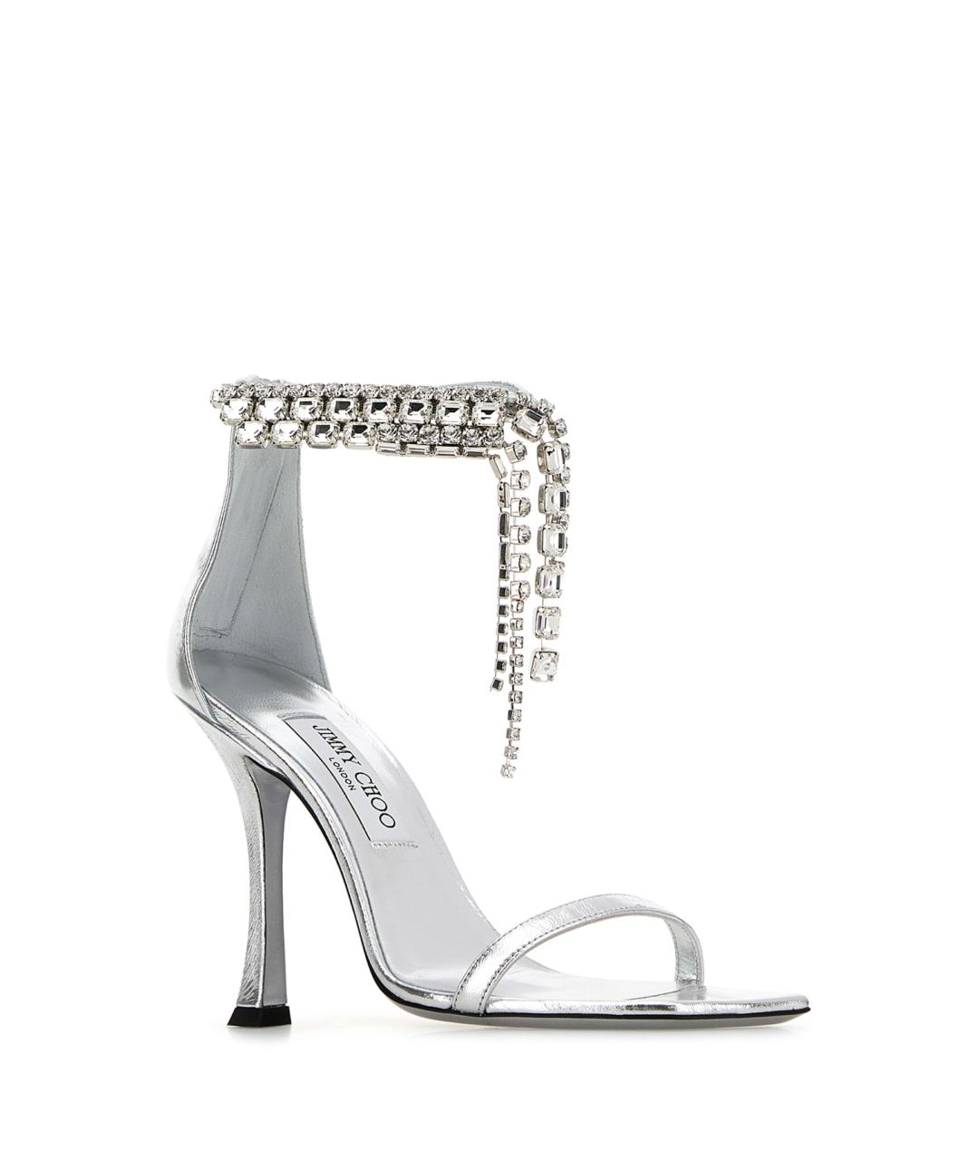 JIMMY CHOO Серебряные босоножки, фото 2