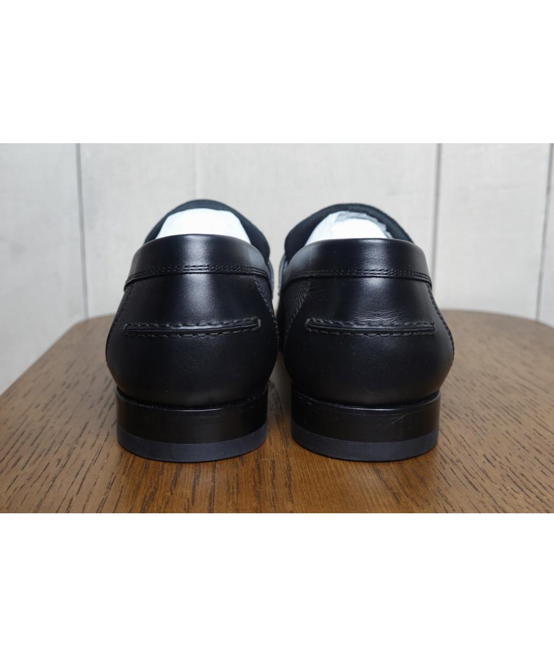 HERMES Черные кожаные лоферы, фото 4