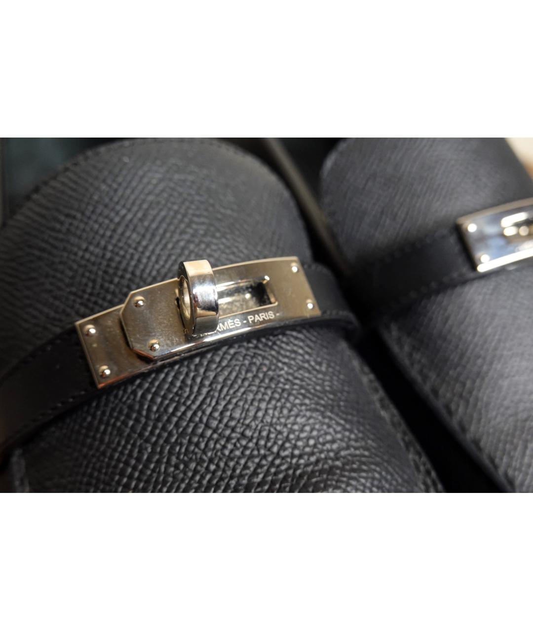 HERMES Черные кожаные лоферы, фото 6