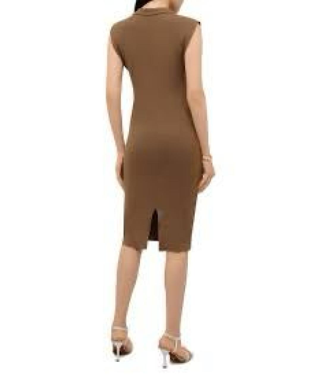 JACQUEMUS Хаки хлопко-эластановое повседневное платье, фото 6