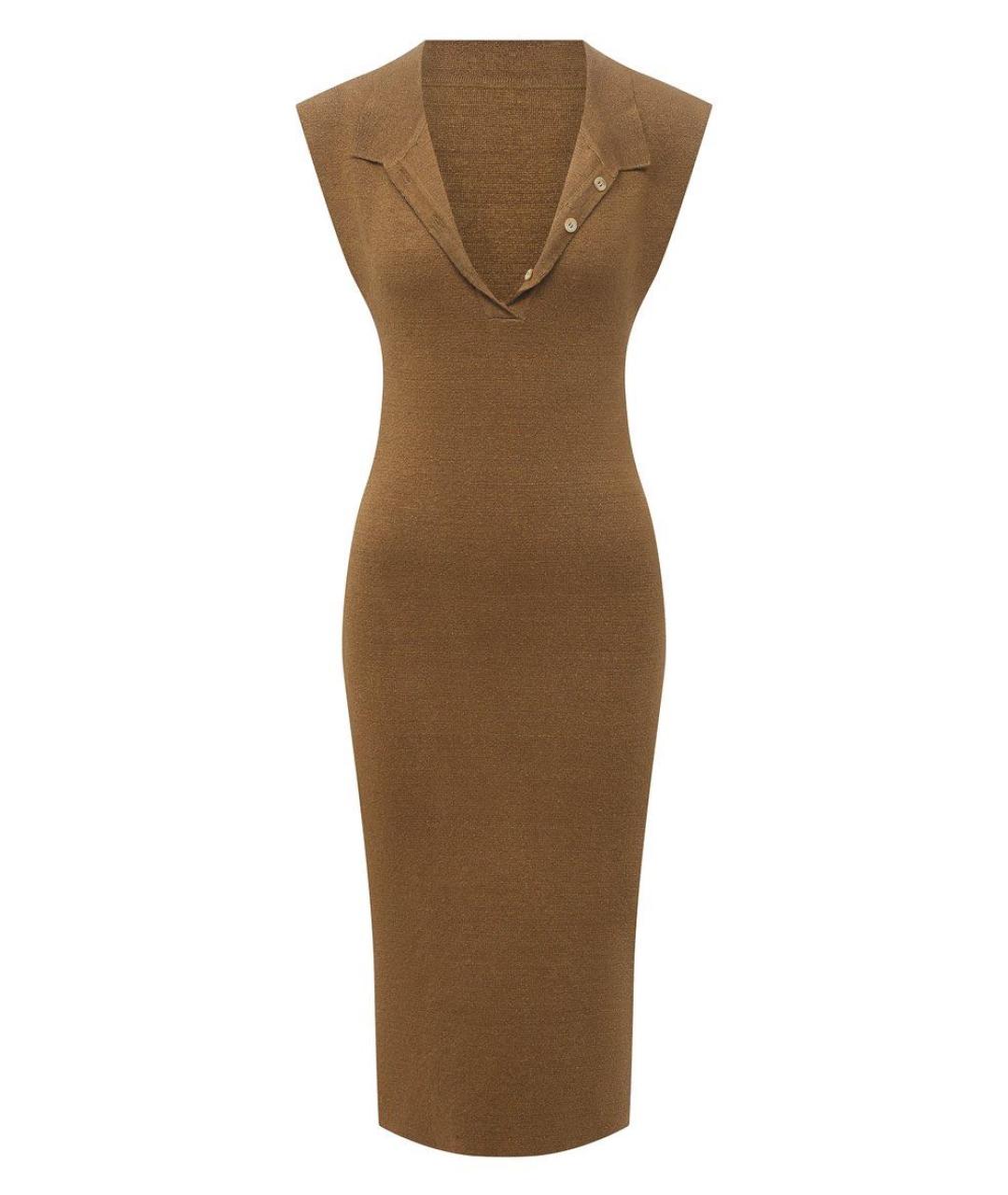 JACQUEMUS Хаки хлопко-эластановое повседневное платье, фото 1