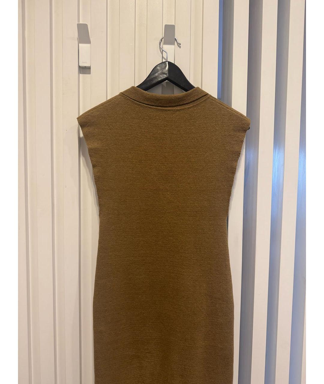 JACQUEMUS Хаки хлопко-эластановое повседневное платье, фото 3