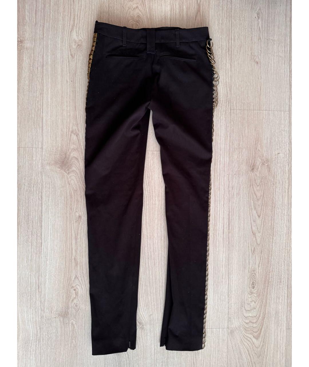 GUCCI Черные хлопковые прямые брюки, фото 2