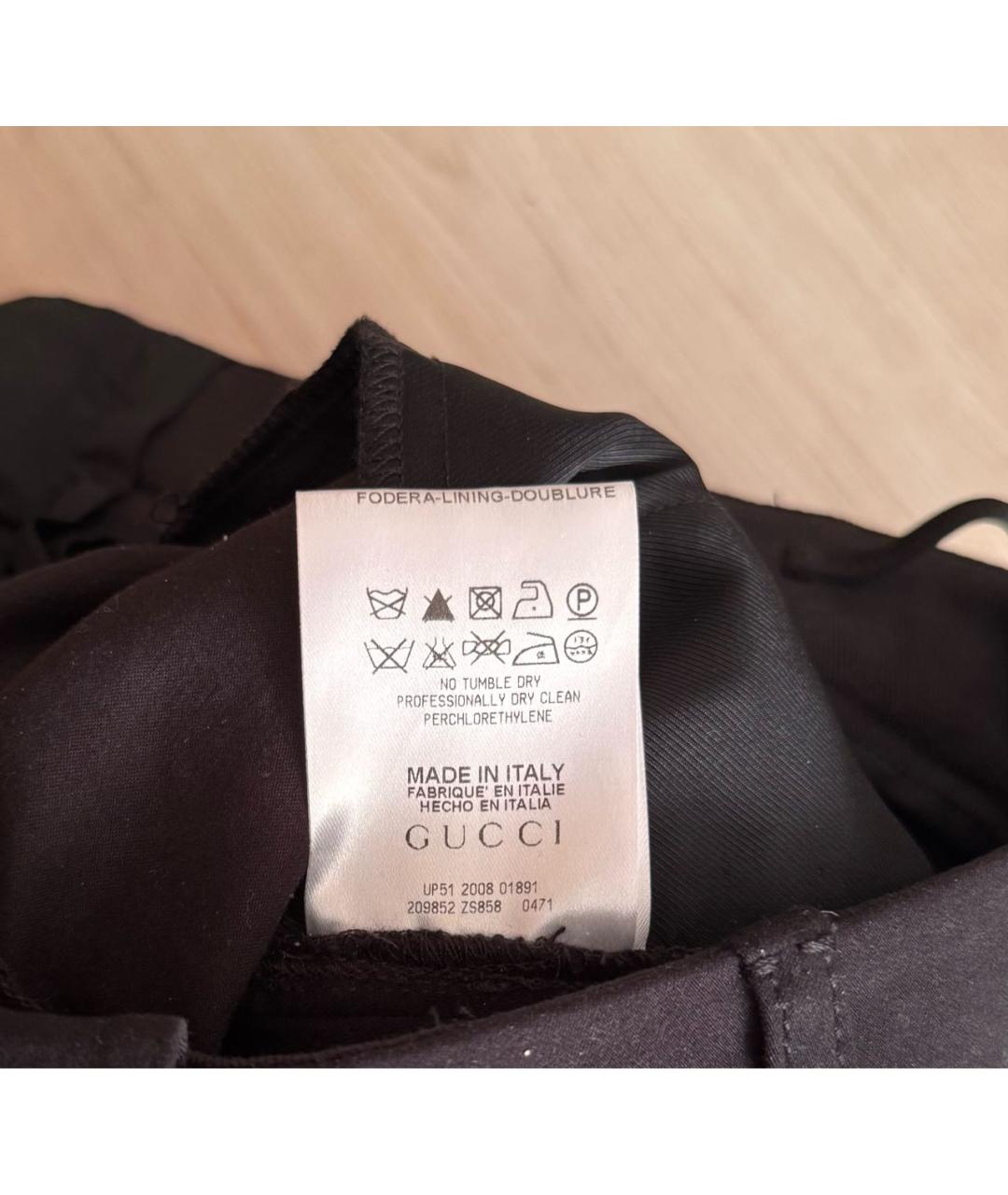 GUCCI Черные хлопковые прямые брюки, фото 6