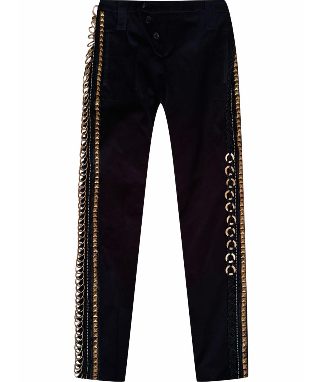 GUCCI Черные хлопковые прямые брюки, фото 1