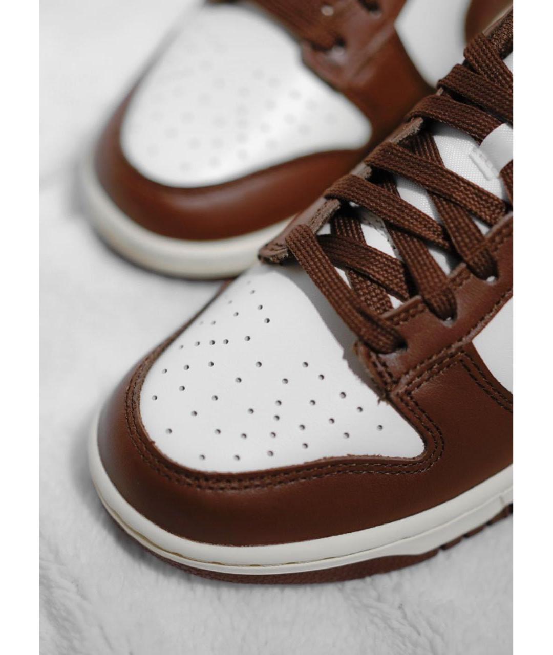NIKE Коричневые кожаные кроссовки, фото 5