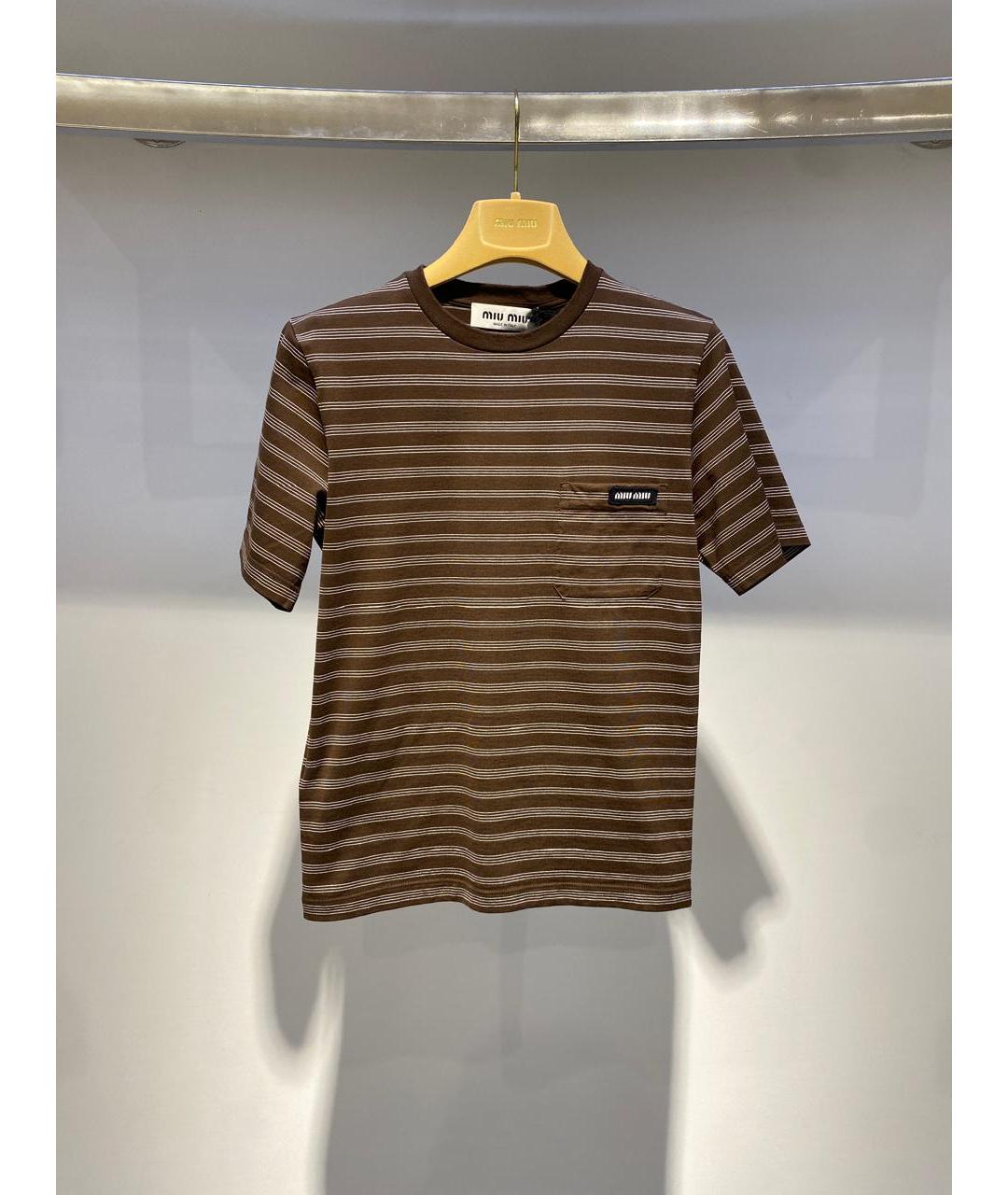 MIU MIU Коричневая футболка, фото 2