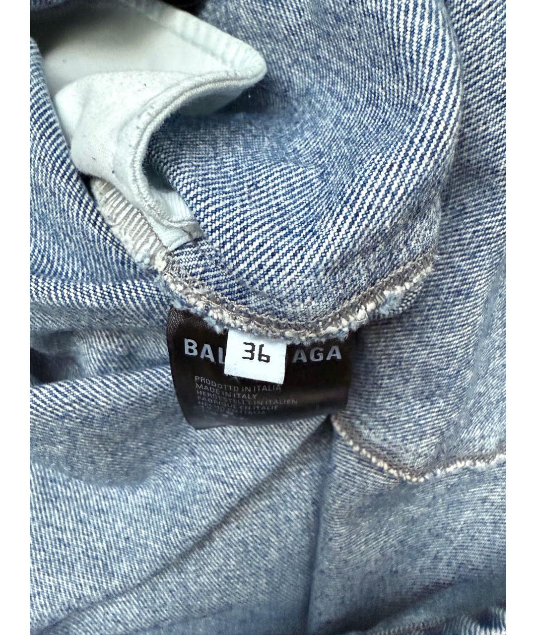 BALENCIAGA Синяя деним юбка миди, фото 3