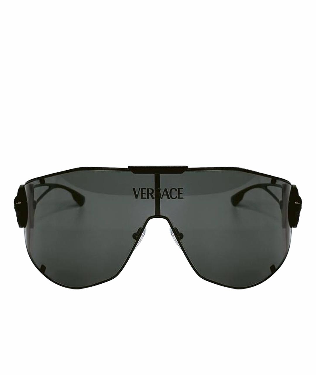 VERSACE Черные металлические солнцезащитные очки, фото 1