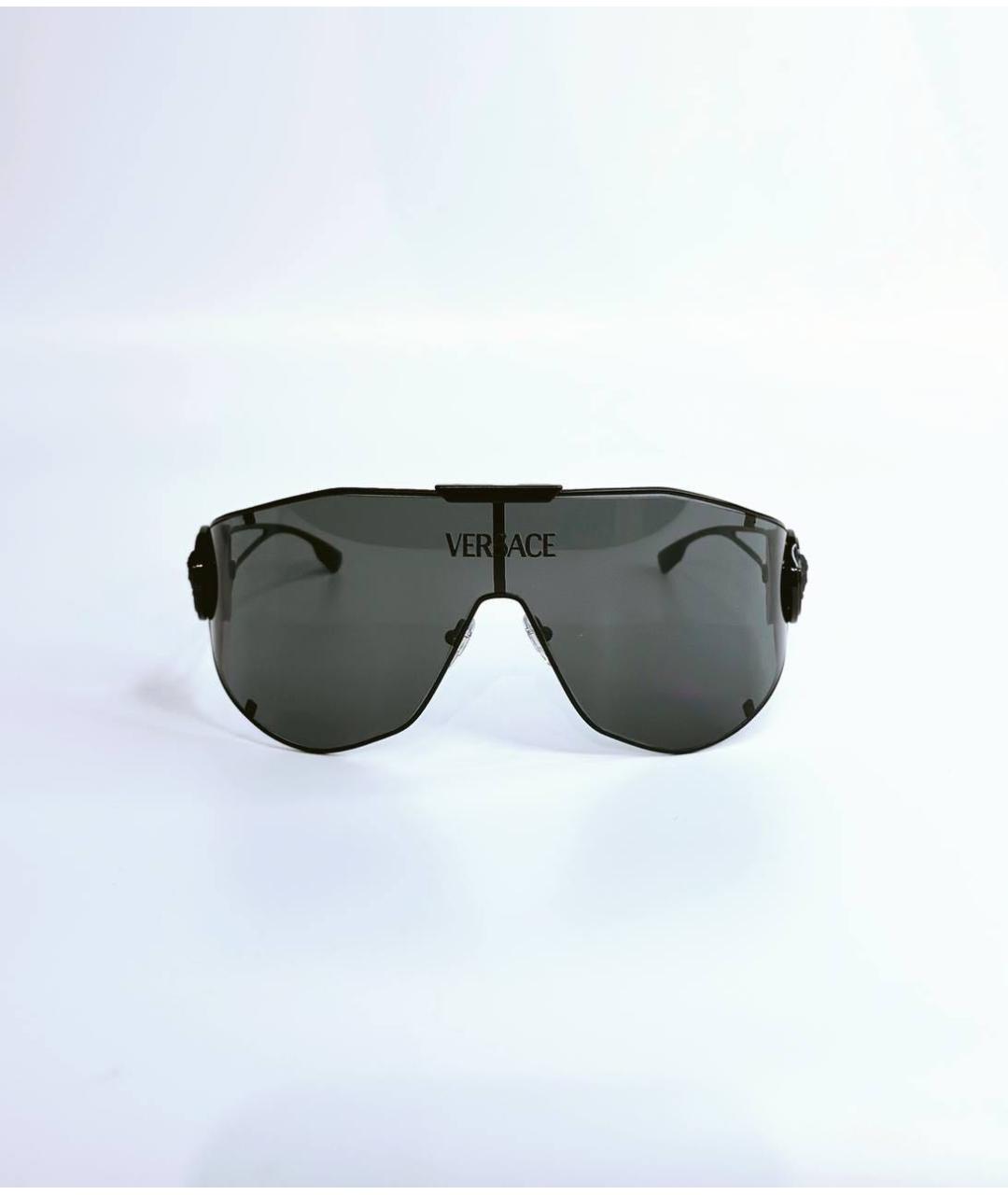 VERSACE Черные металлические солнцезащитные очки, фото 4