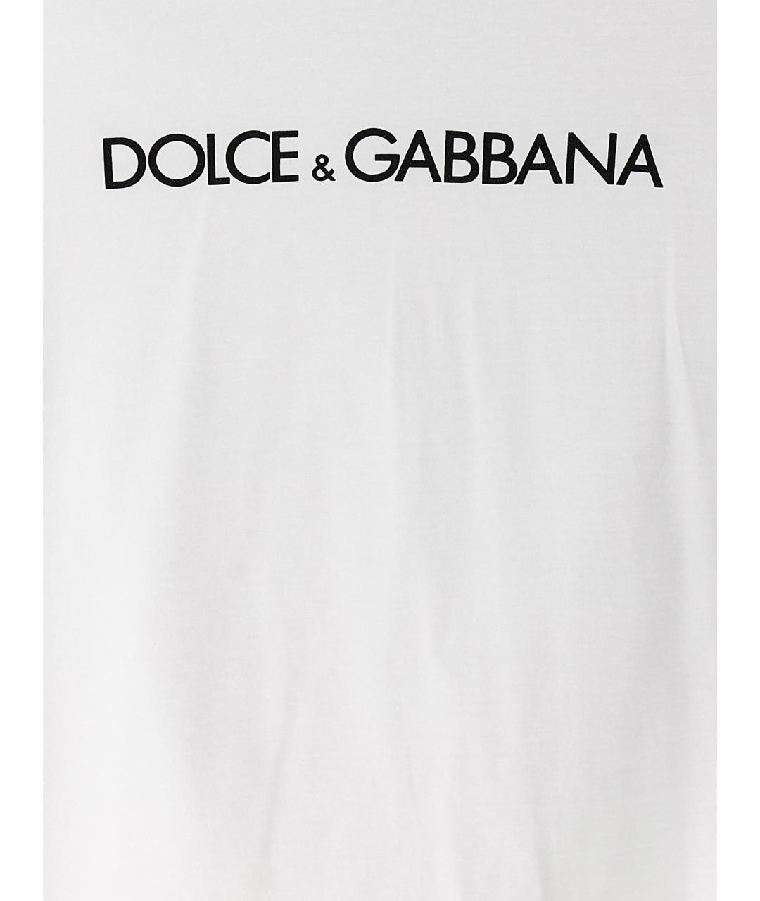 DOLCE&GABBANA Белая хлопковая футболка, фото 4