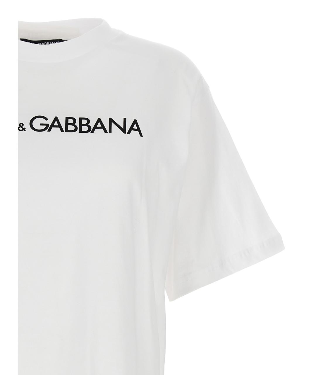 DOLCE&GABBANA Белая хлопковая футболка, фото 3