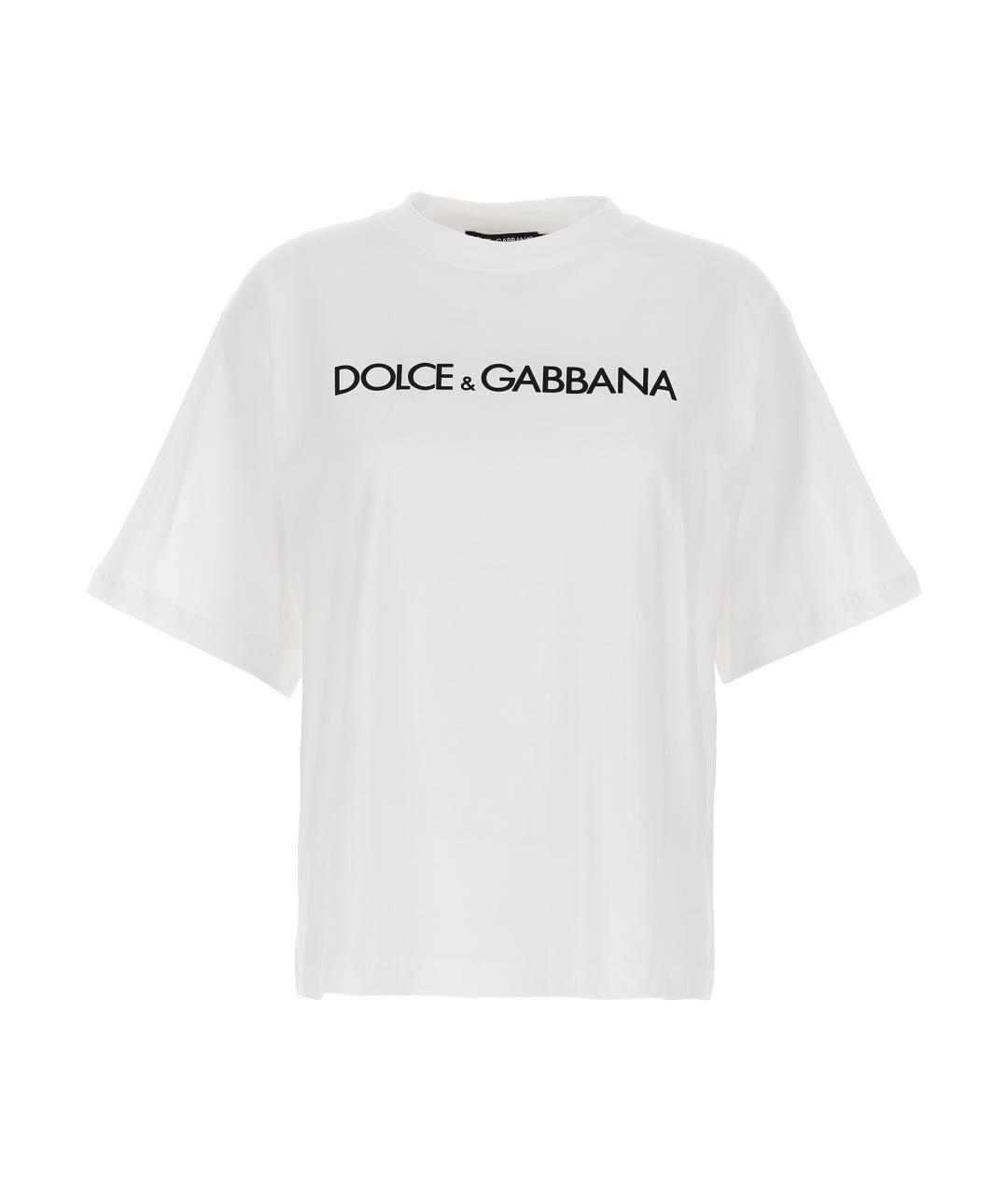 DOLCE&GABBANA Белая хлопковая футболка, фото 1
