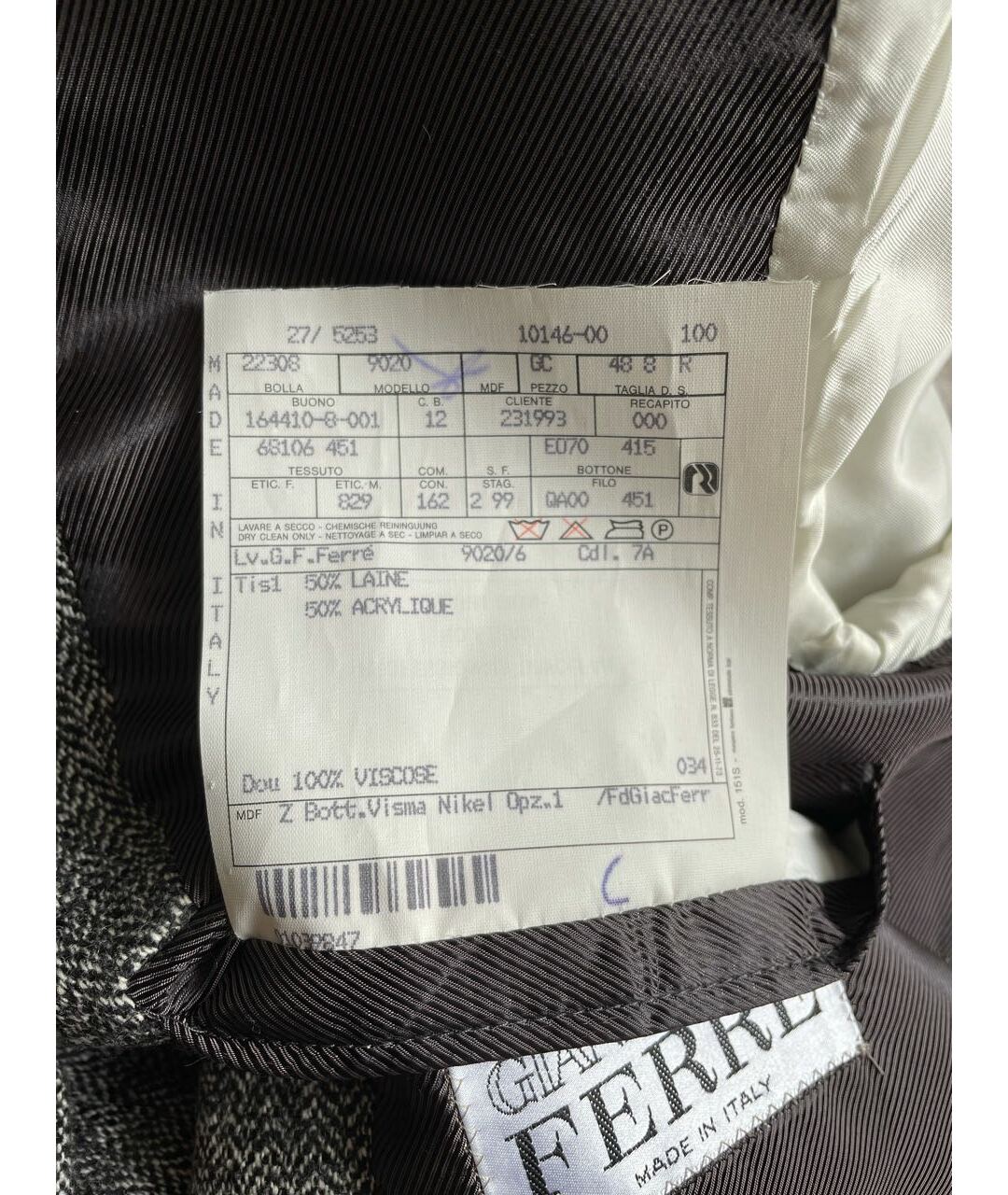 GIANFRANCO FERRE VINTAGE Мульти шерстяной пиджак, фото 6