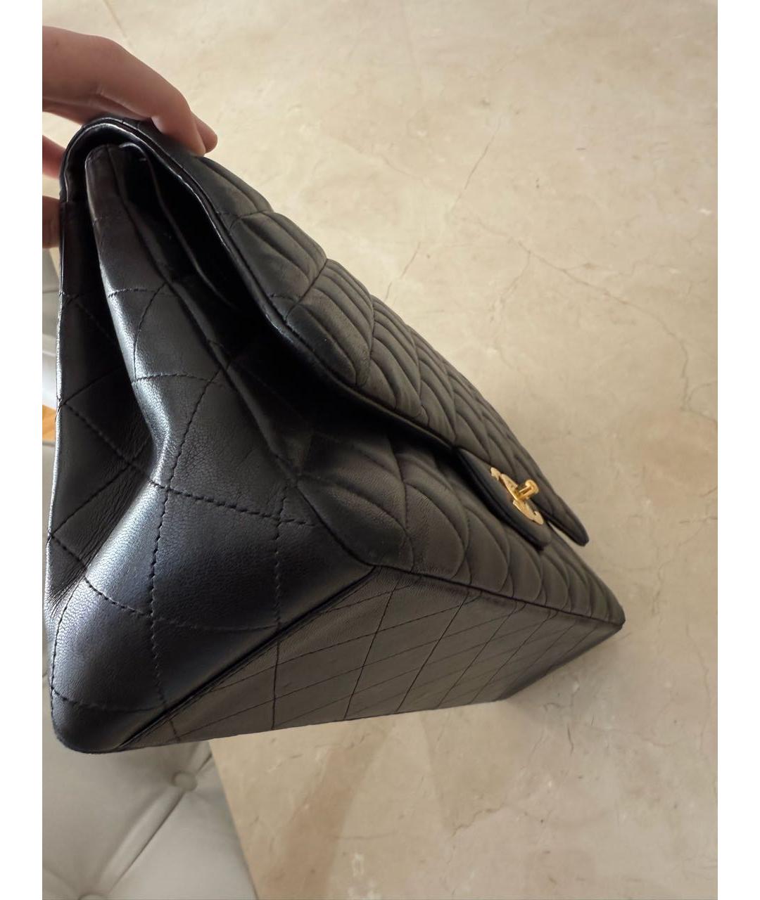 CHANEL Черная кожаная сумка через плечо, фото 6