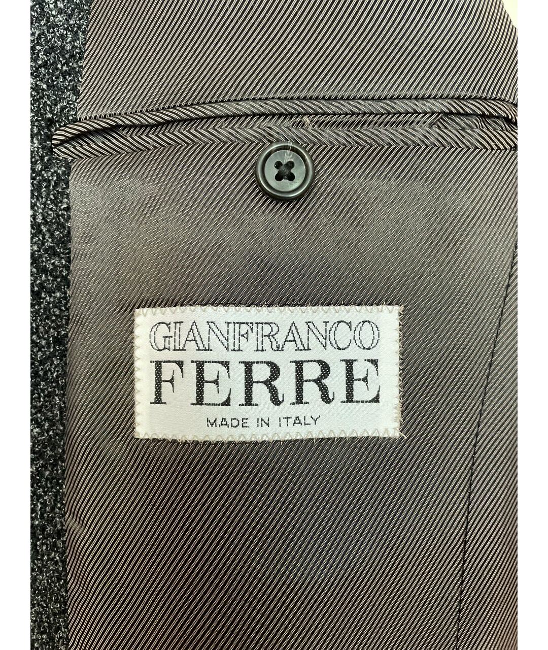 GIANFRANCO FERRE VINTAGE Антрацитовый шерстяной пиджак, фото 5